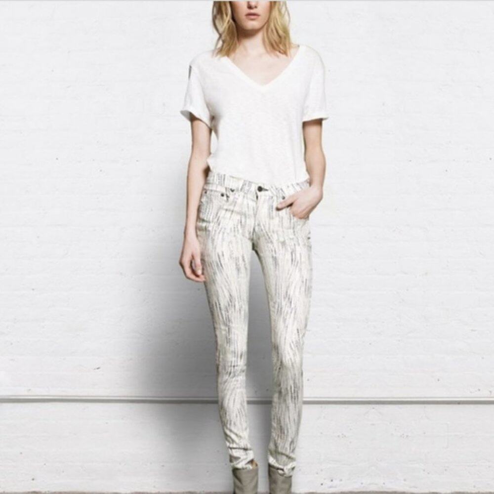 Rag & Bone Skinny Jeans in Riptide Tie Dye Stripe Wash Size 25